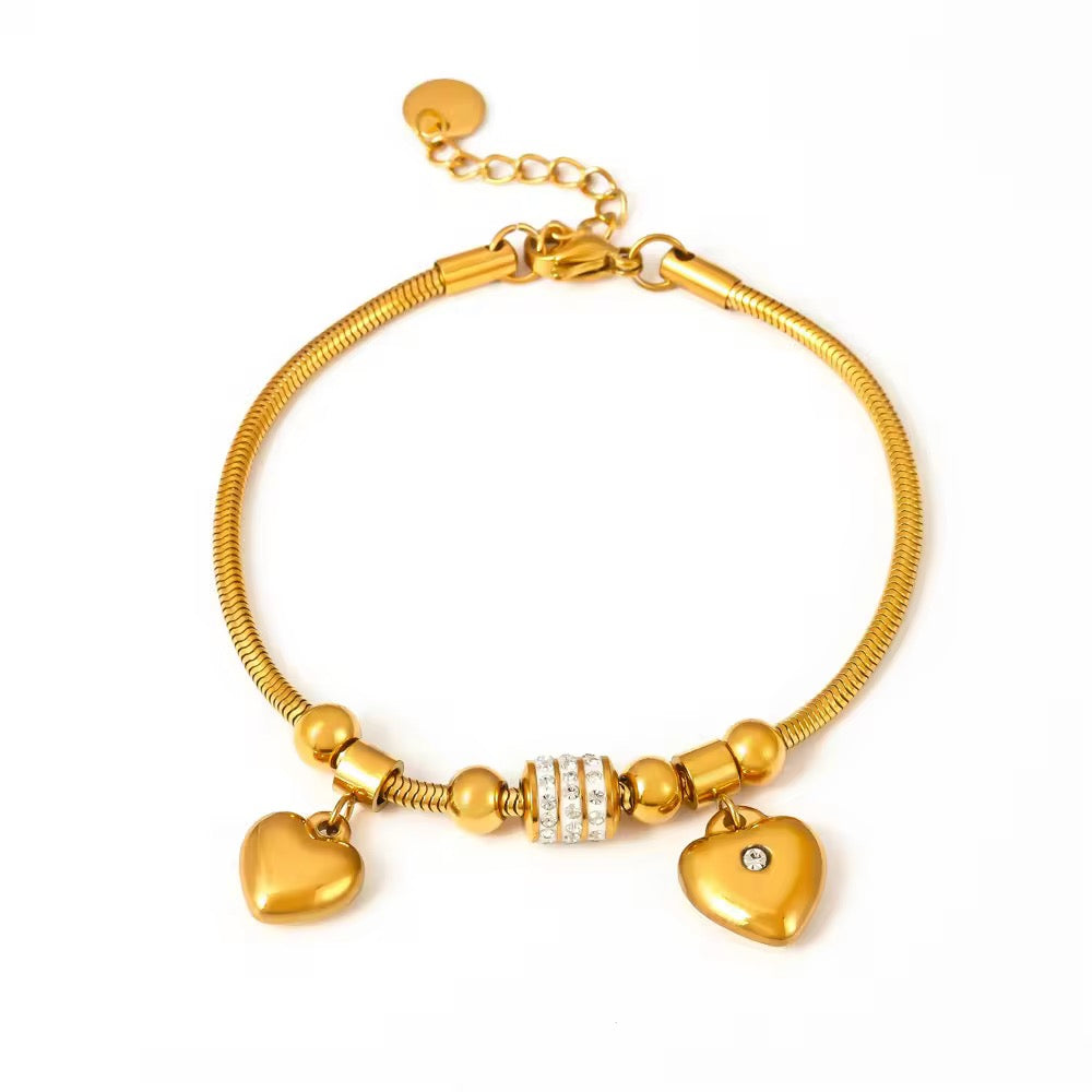 Double Heart Diamond Bracelet