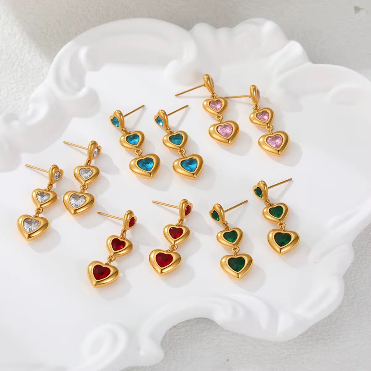 Mini Hearts Jelo Earrings