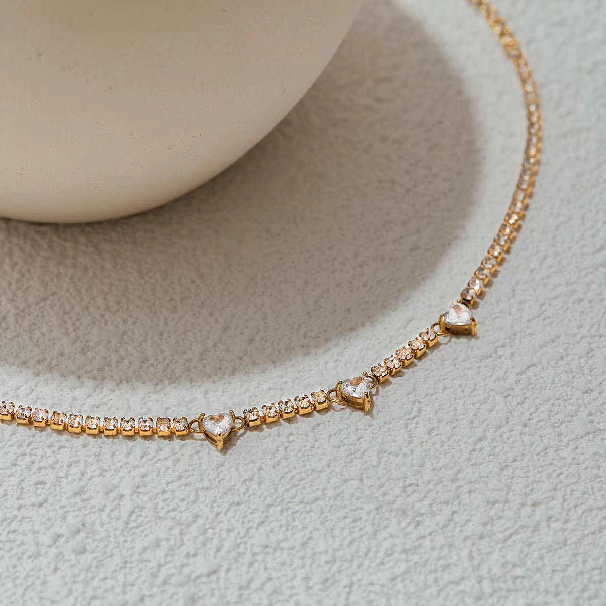 Tri Heart Zirconia Bracelet