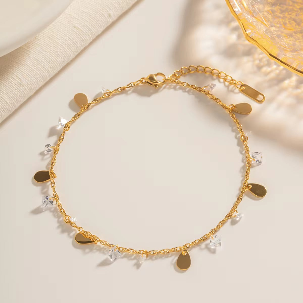 White Crystal Anklet