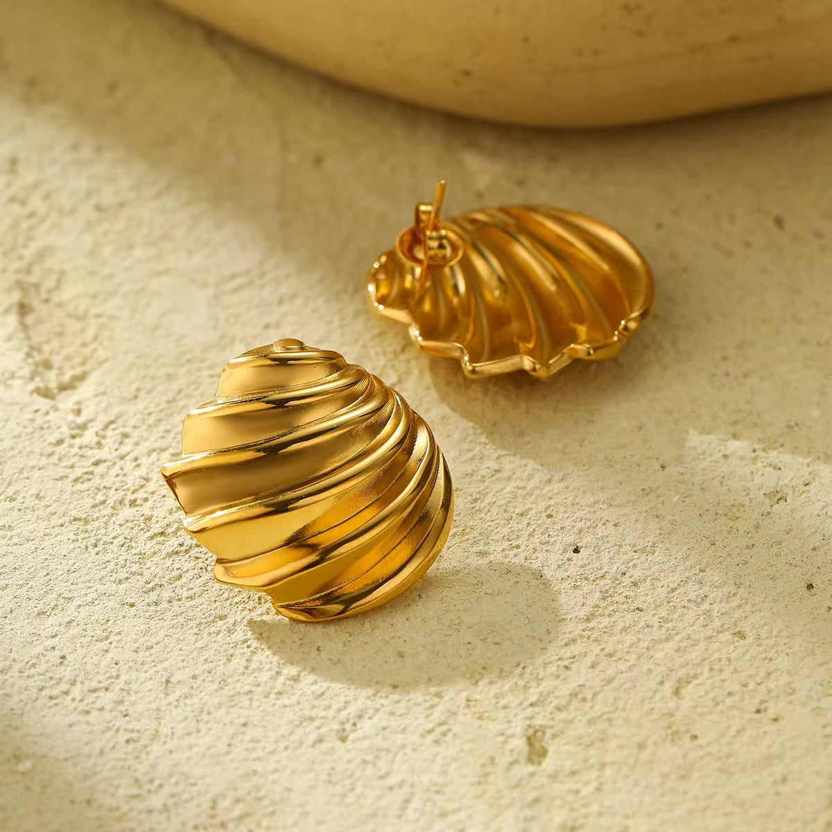 Oblique Gold Studs