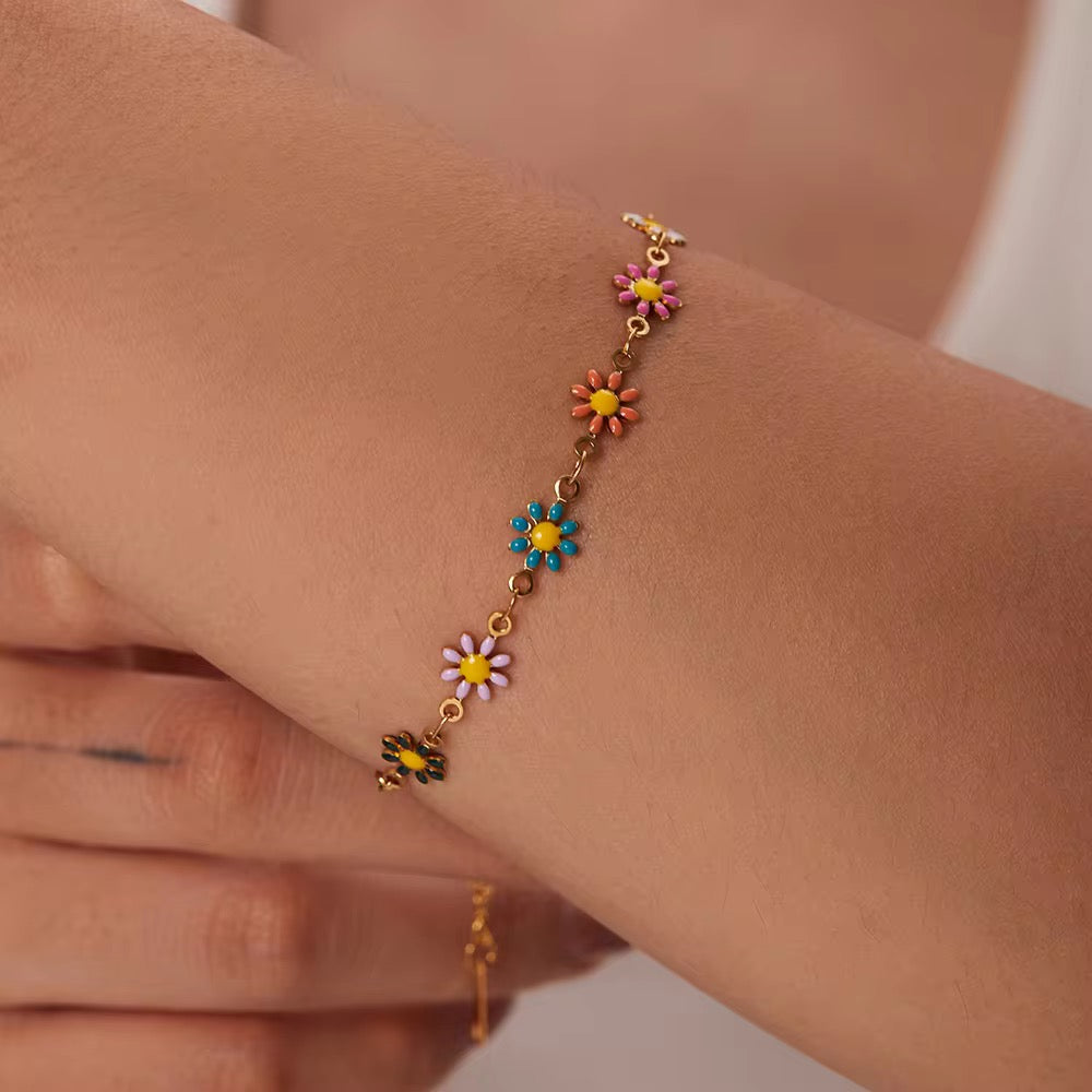 Rainbow Daisies Bracelet