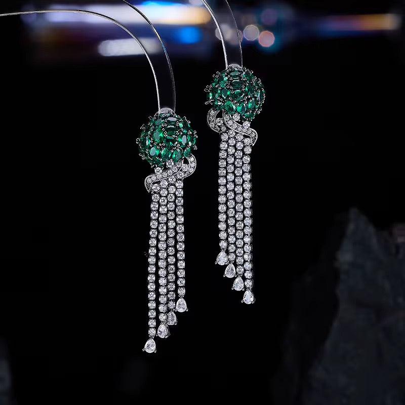 Emerald Clump Luxe Earrings