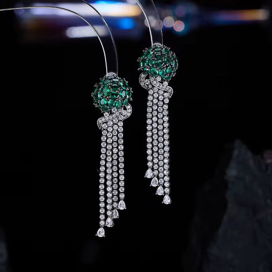 Emerald Clump Luxe Earrings