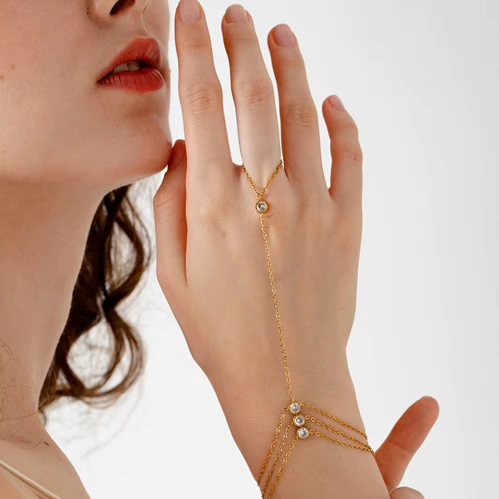 Trizircon HandChain Bracelet