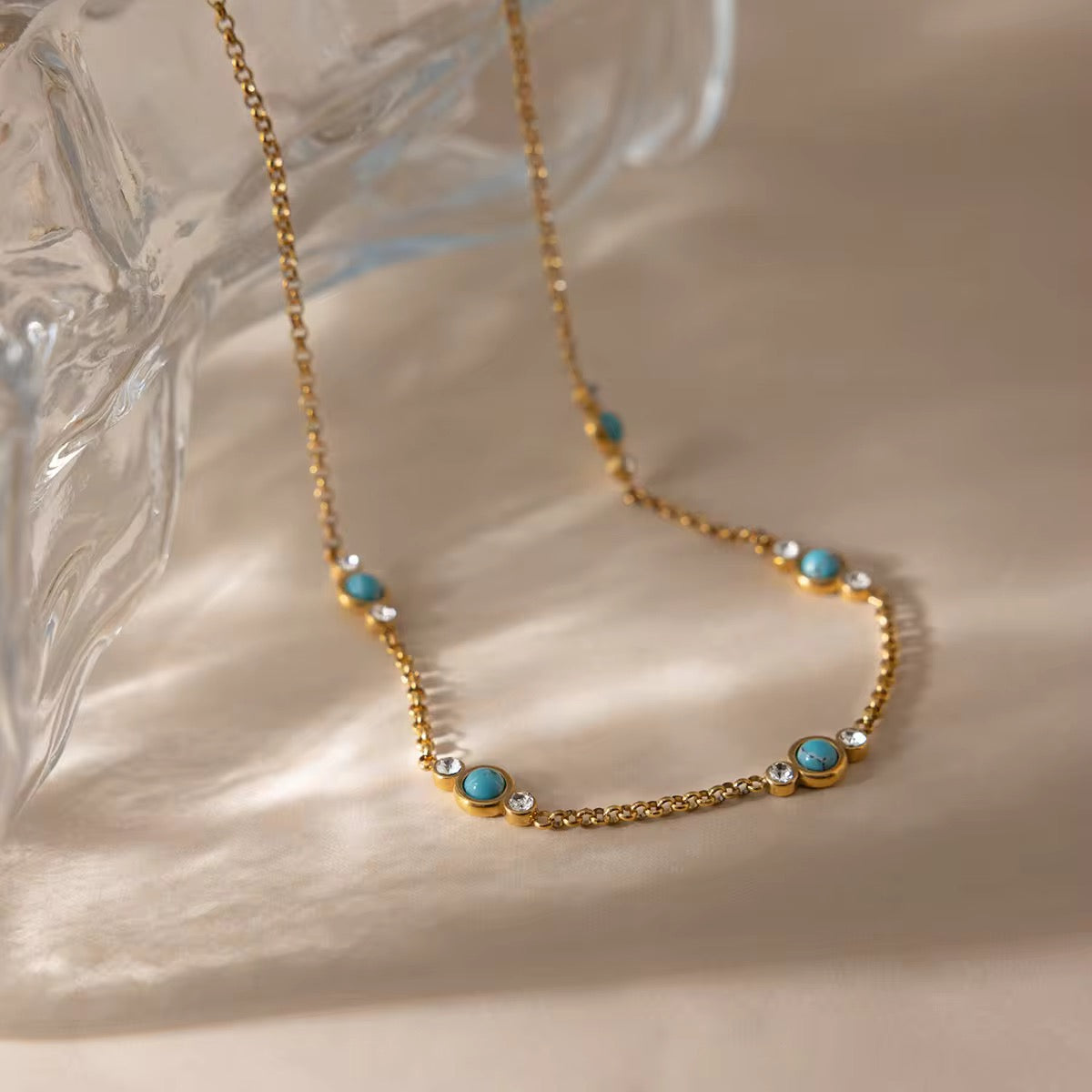 Turquoise Zirconia Necklace