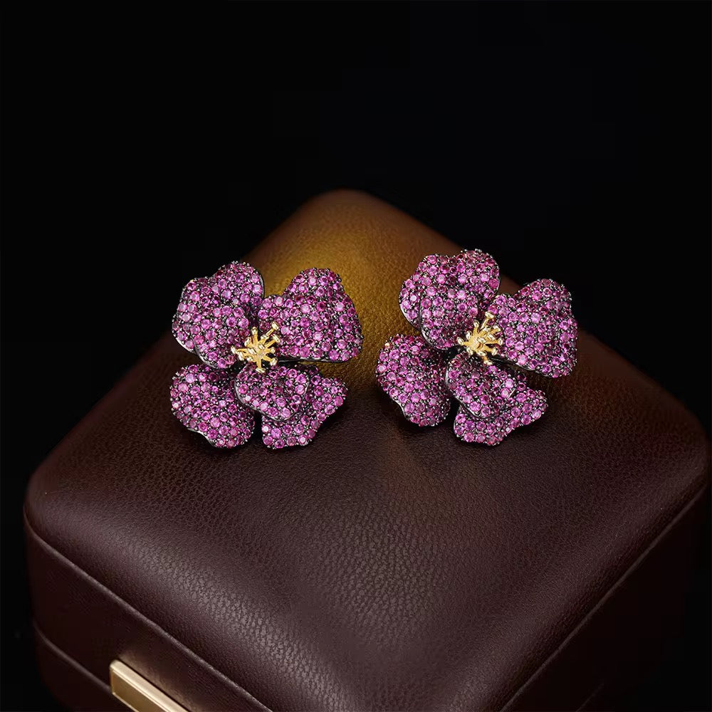 Fuchsia Rosetta Luxe Studs