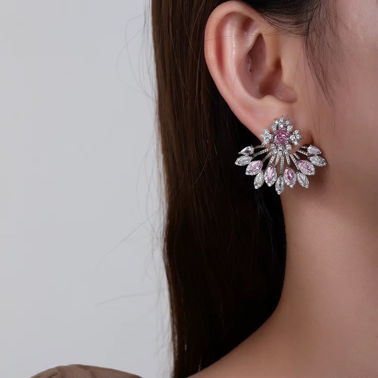 Pink Feather Luxe Studs