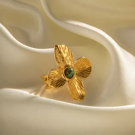 Green Big Flower Ring