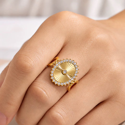 Sunburst Oval Ring