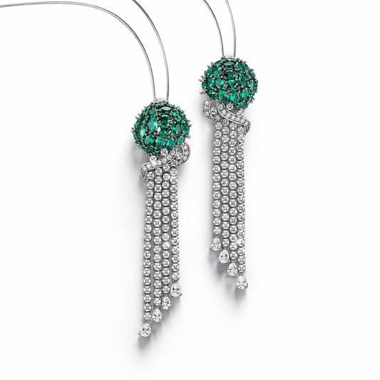 Emerald Clump Luxe Earrings