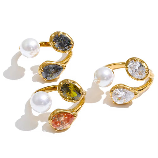 Texture Pearl Ring (White Pearl)