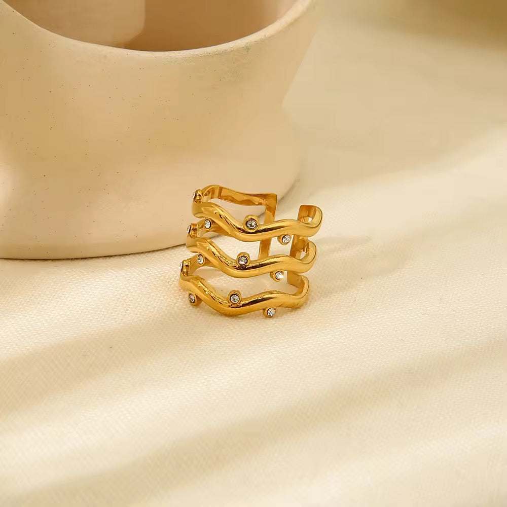 Swirling Gold Ring (Adjustable Size)
