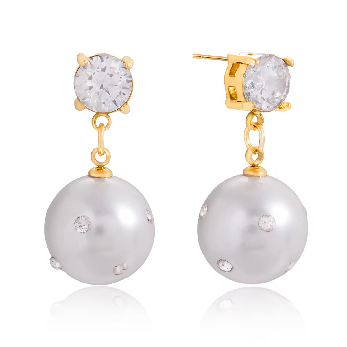 Pearl Rhinestone Earrings