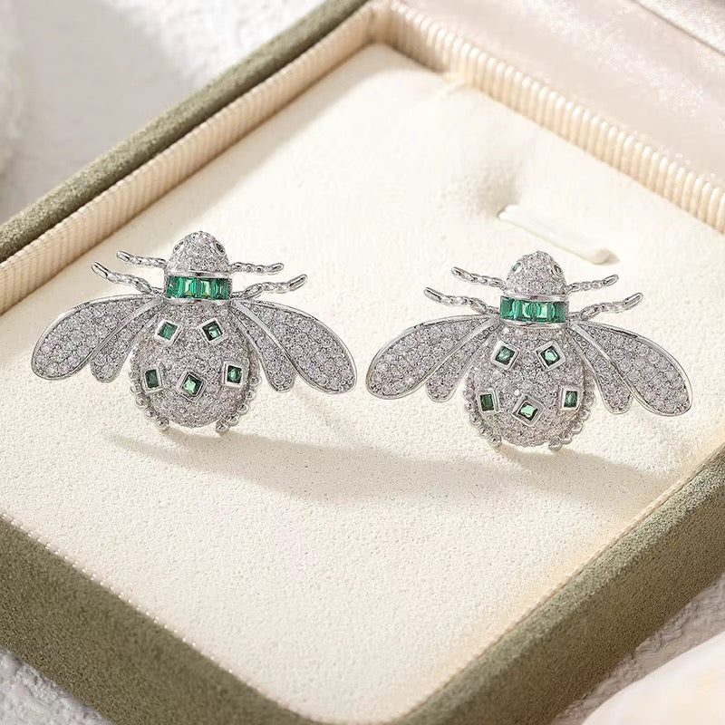 Emerald Bee Luxe Studs