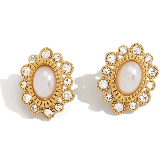Pearl Tiara Studs