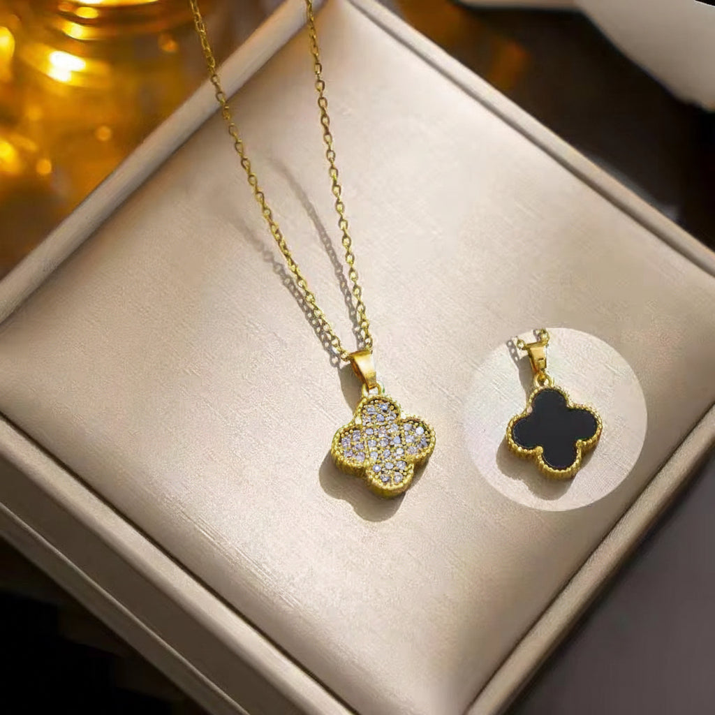 Studded Clover Necklace