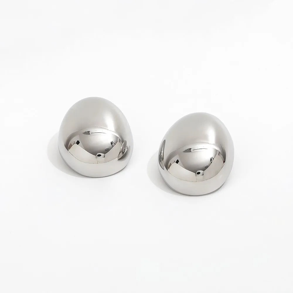 Large Smooth Oval Studs