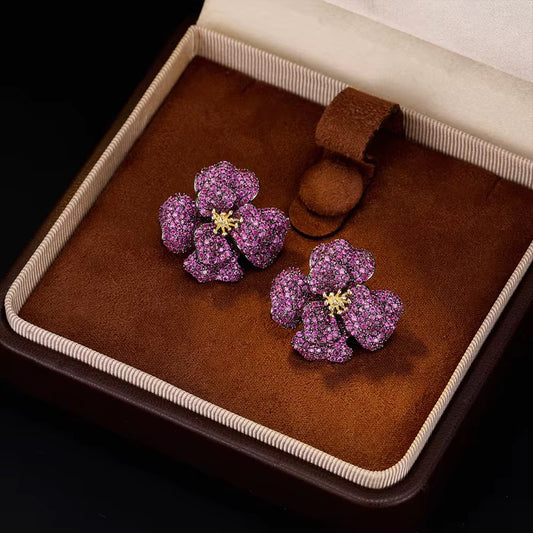 Fuchsia Rosetta Luxe Studs