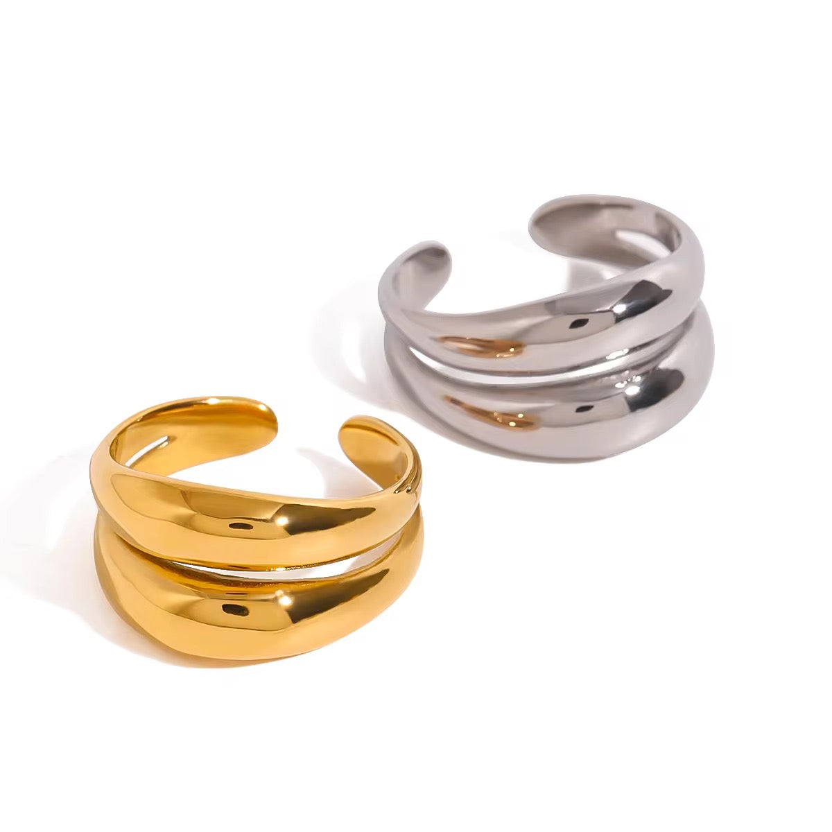 Gold Ripple Ring