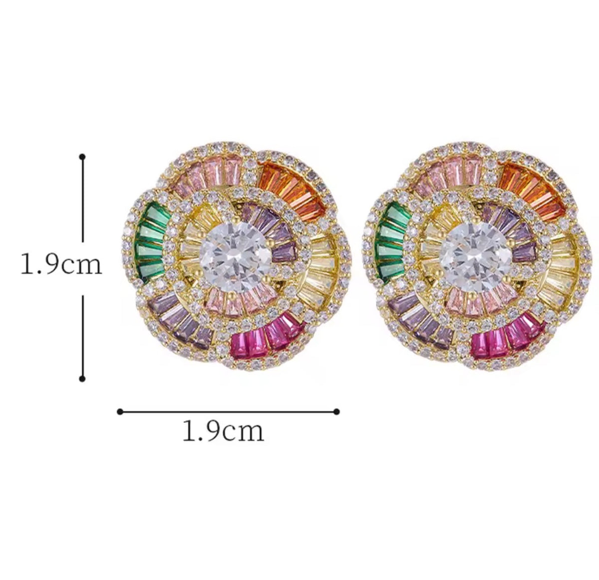 Rainbow Petunia Luxe Studs