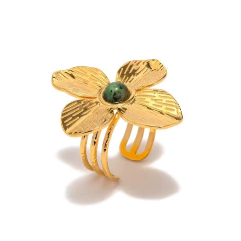 Green Big Flower Ring