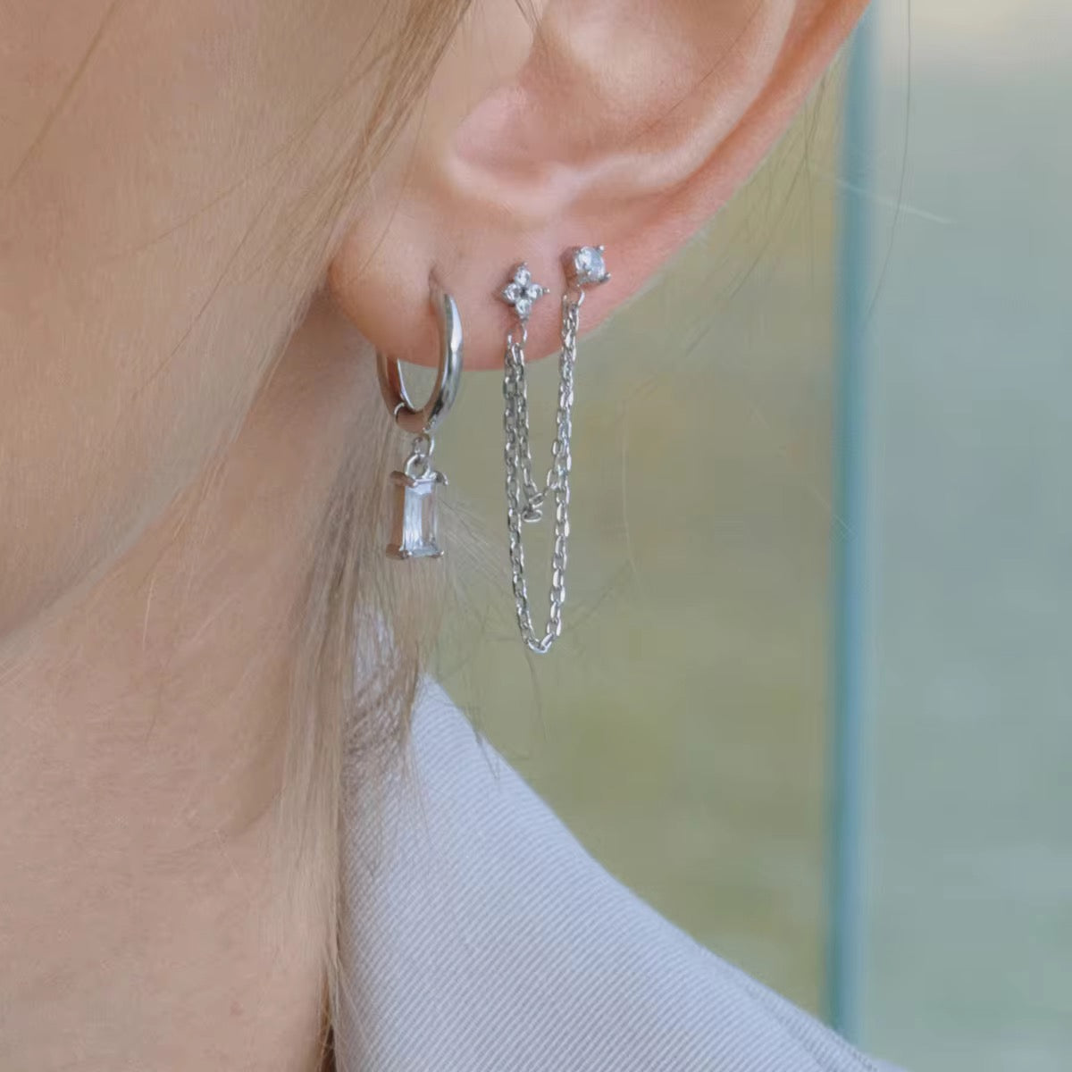 Silver A21 Dangling Hoops Pack