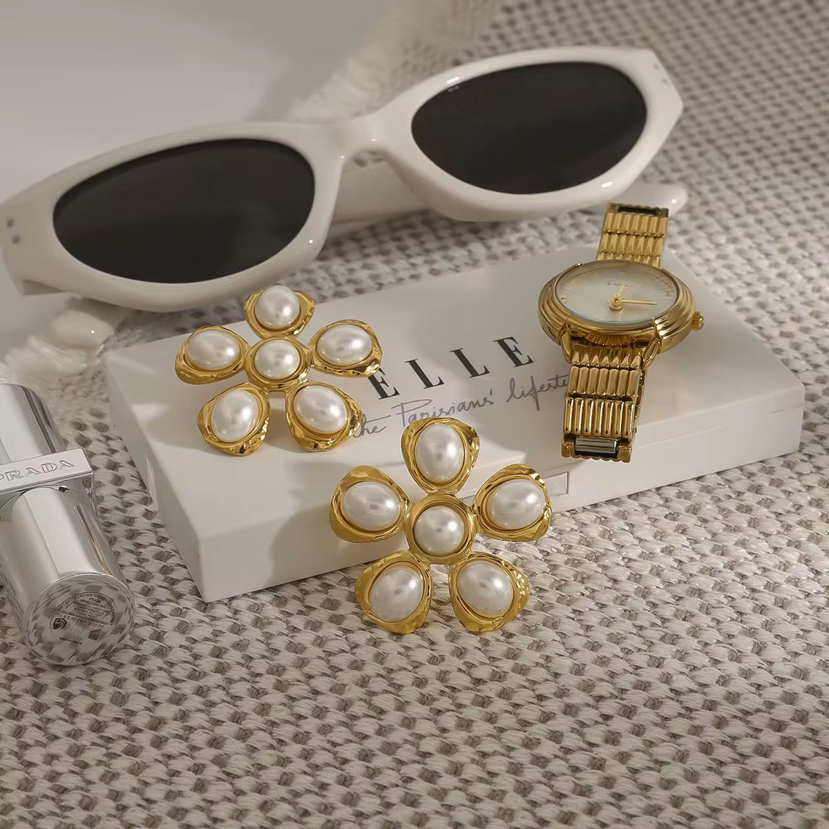 White Blossom Studs