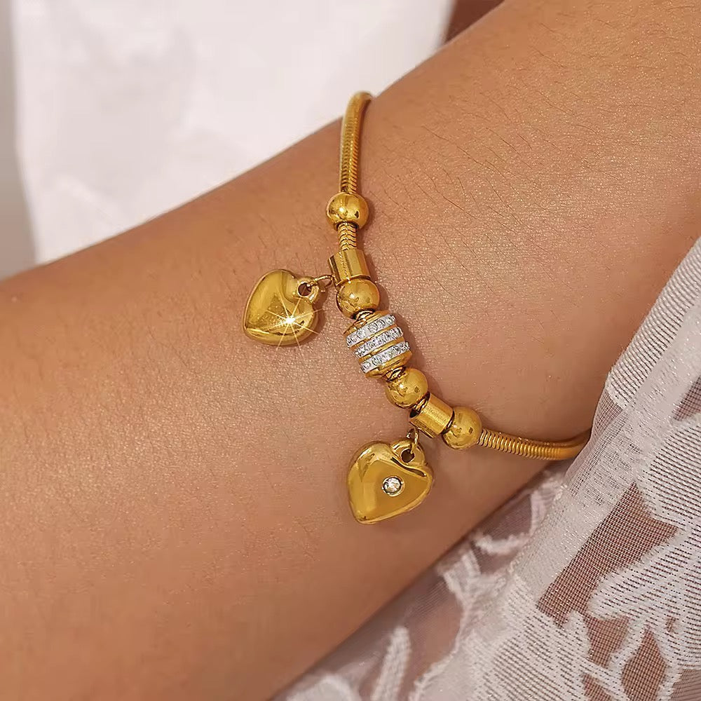 Double Heart Diamond Bracelet