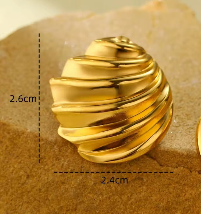 Oblique Gold Studs