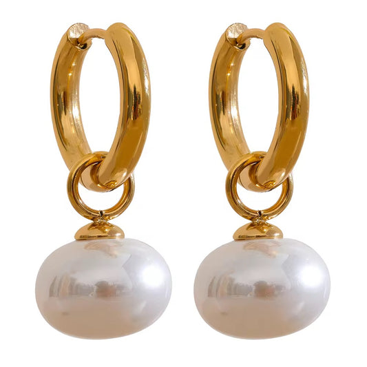 Butter Pearl Hoops