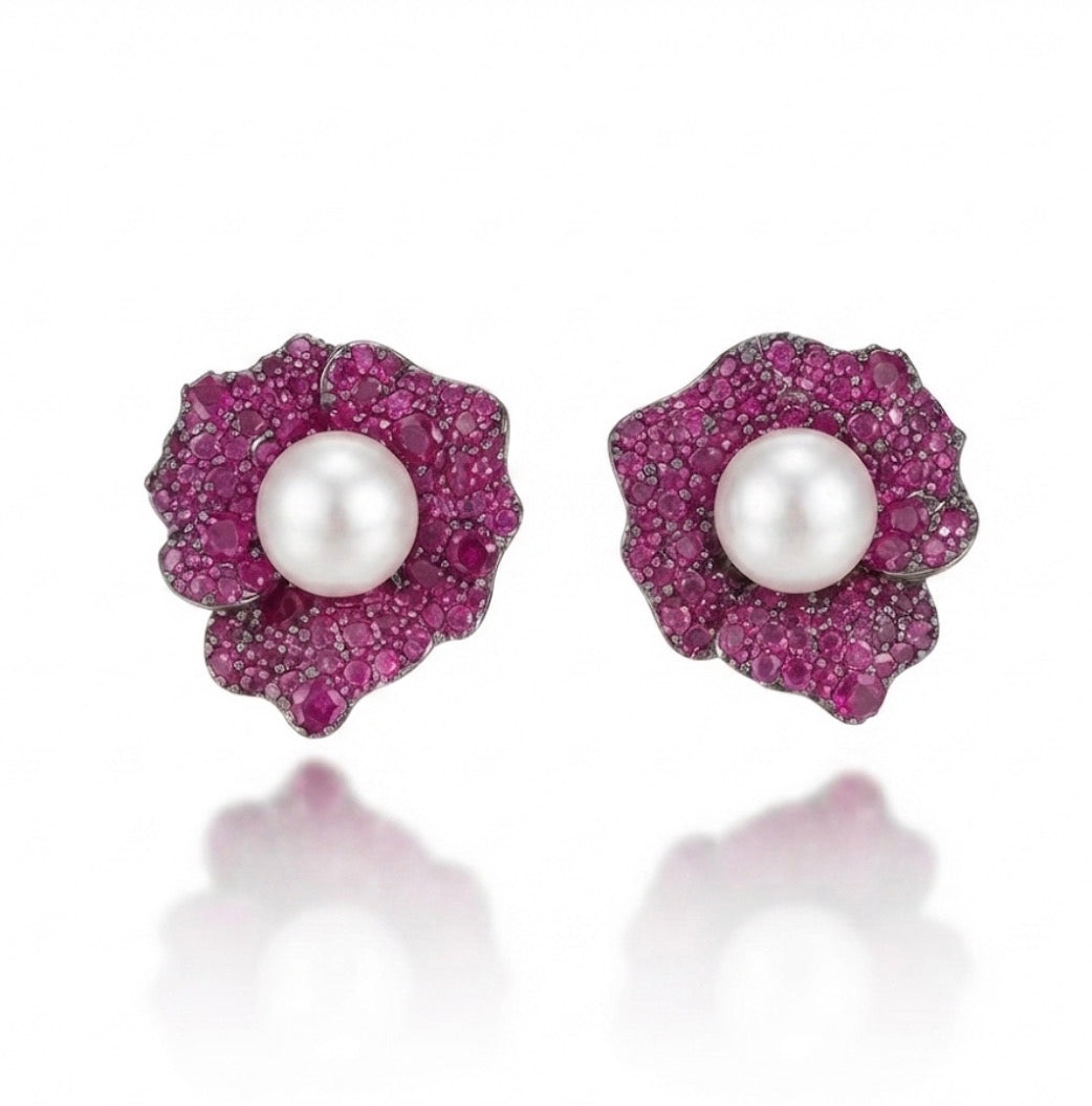 Fuschia Blossom Luxe Studs