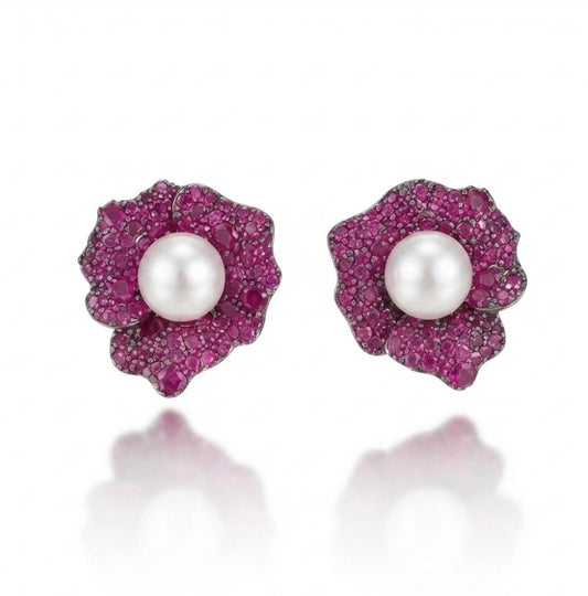 Fuschia Blossom Luxe Studs