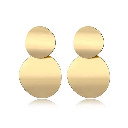 Double Plain Disc Earrings