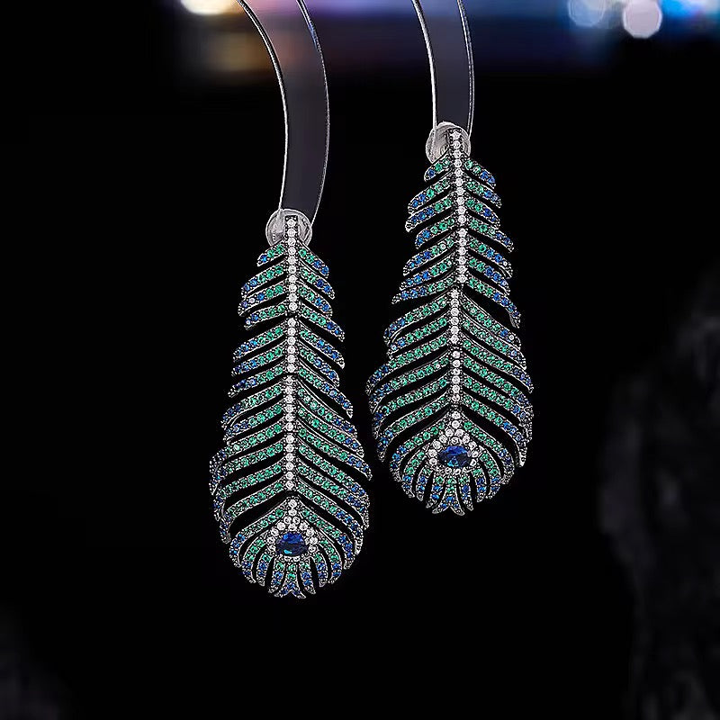 Sapphire Leaf Luxe Earrings
