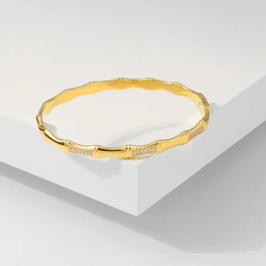 Zirconia Bamboo Bangle