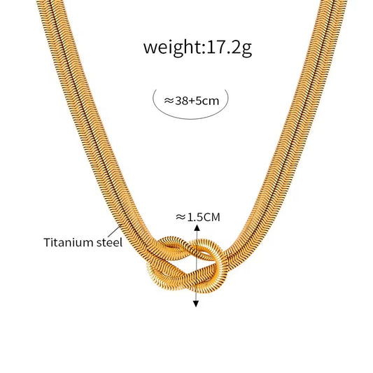 Thick Snake Knot Necklace