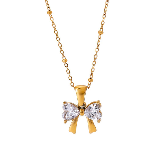 Bowknot in Heart Shape Necklace