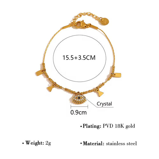 Triangle Evil Eye Bracelet