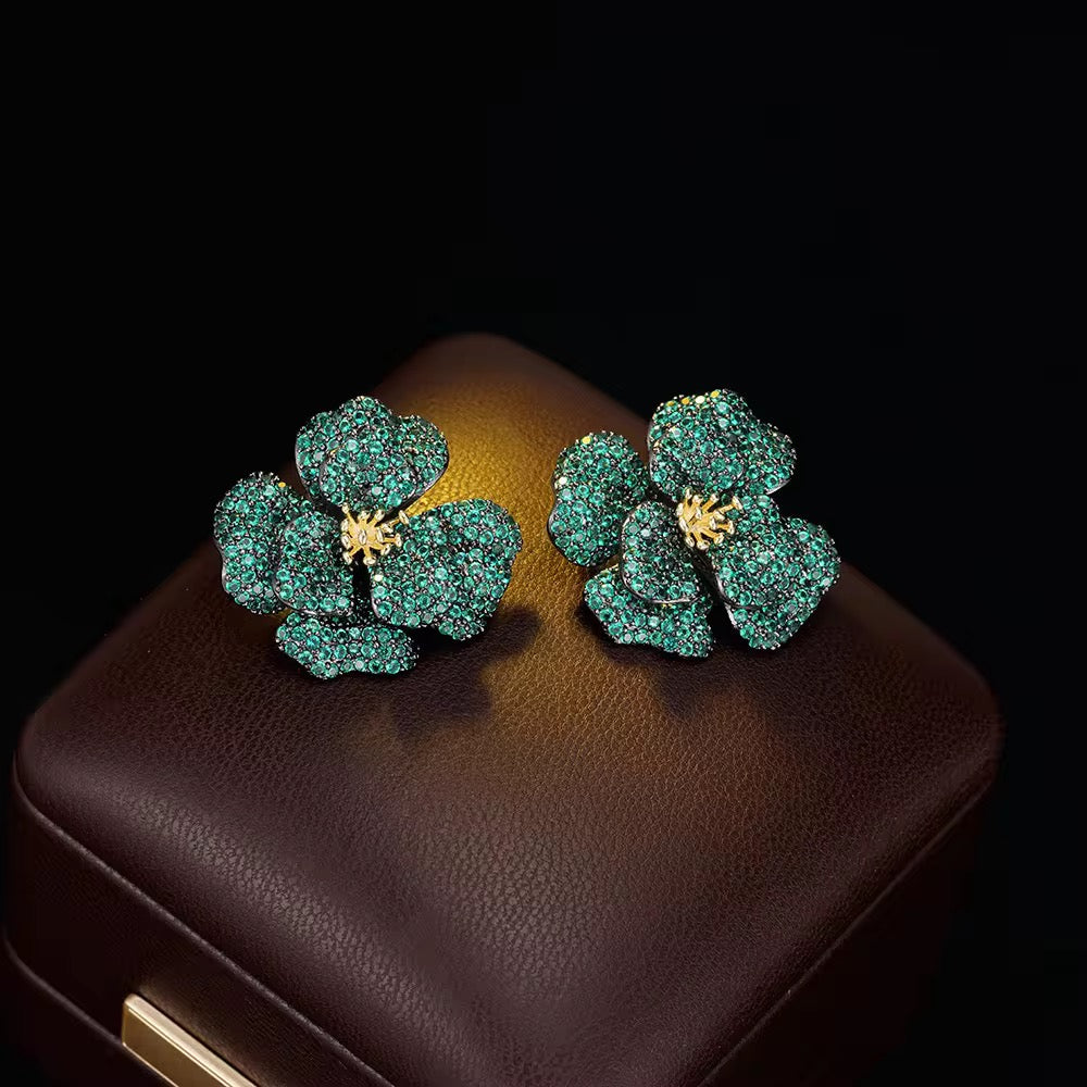 Emerald Rosetta Luxe Studs