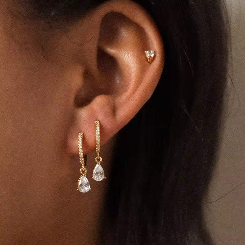 Teardrop Zirconia Hoops