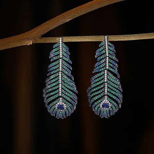 Sapphire Leaf Luxe Earrings