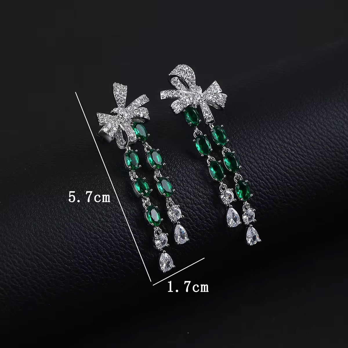 Bow Green Luxe Earrings