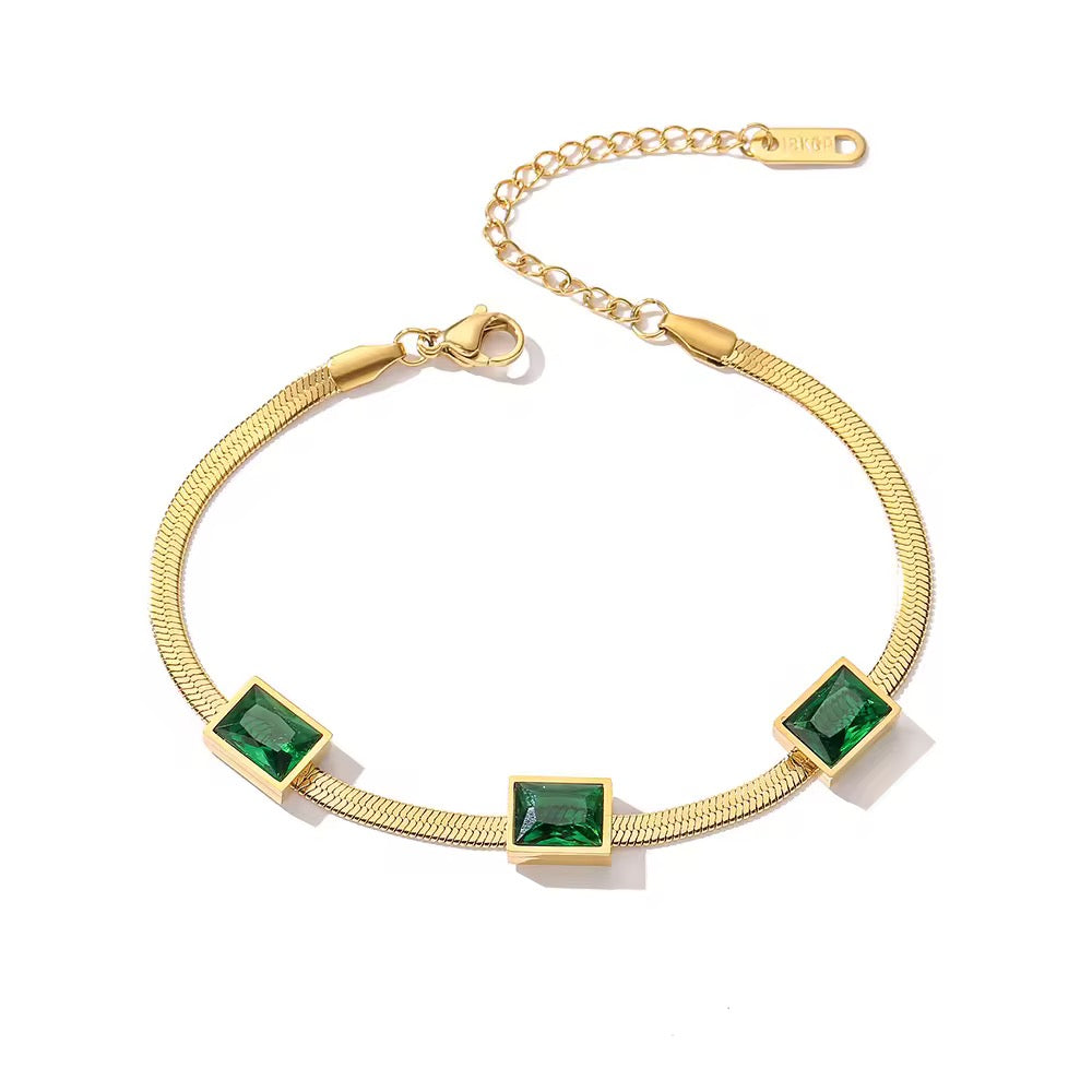Green Rectangle Bracelet