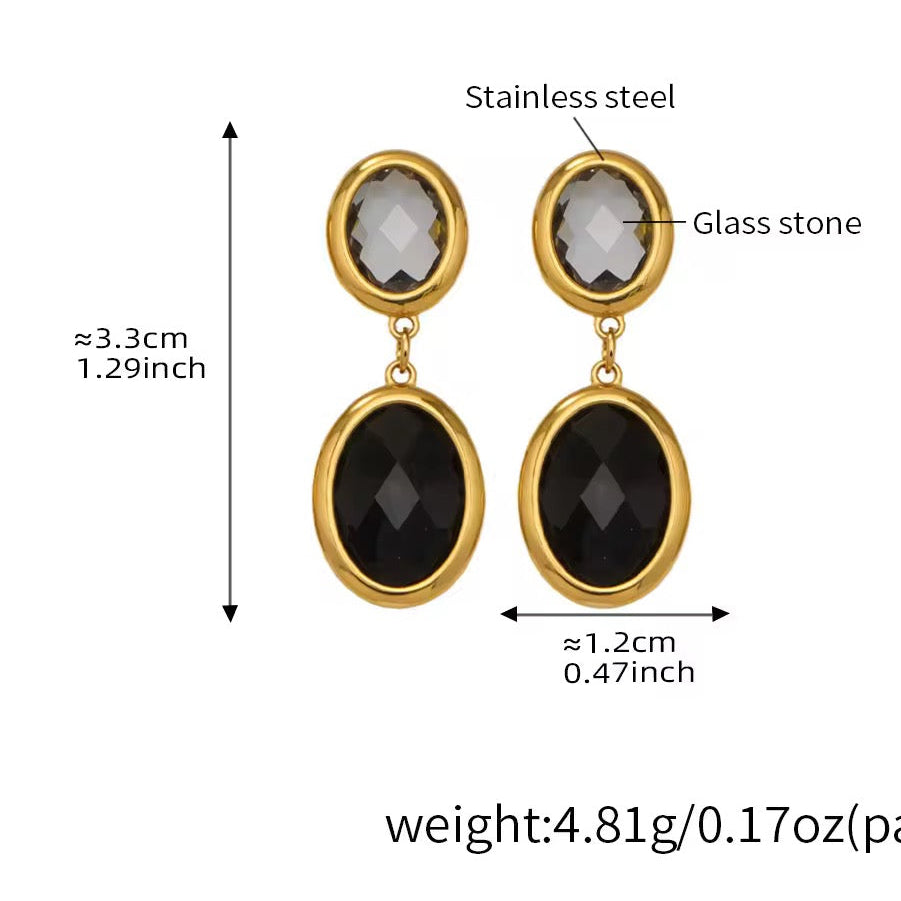 Grey Black Earrings