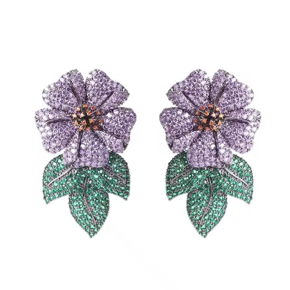 Purple Bouquet Earrtings