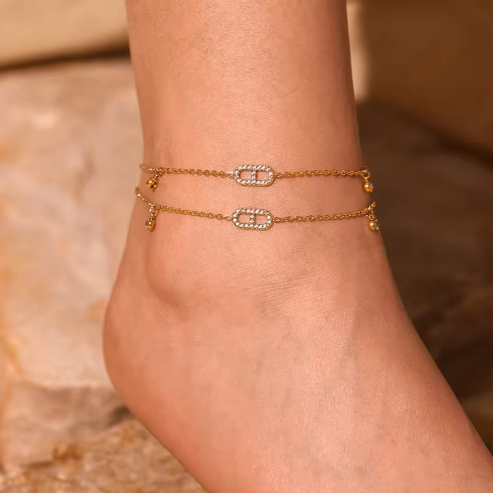 CD Zirconia Anklet