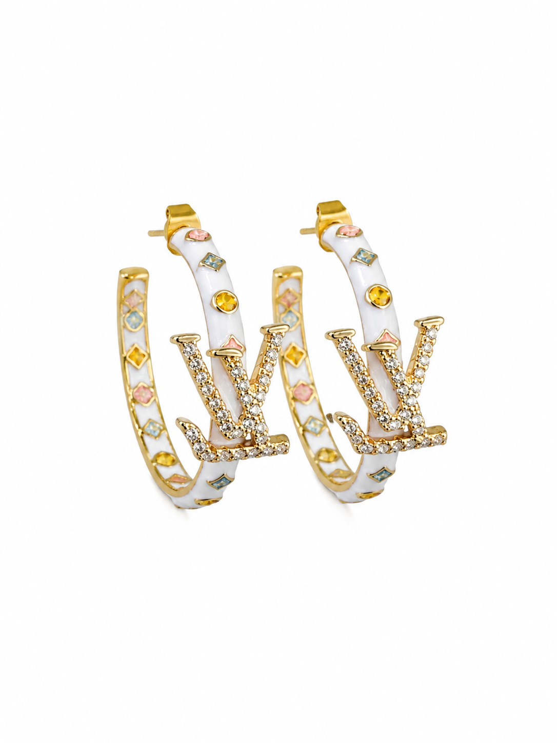 LV Pastel White Hoops