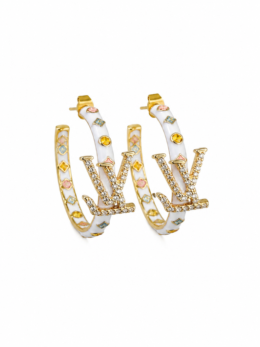 LV Pastel White Hoops