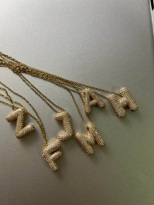 Zirconia Alphabet Necklace